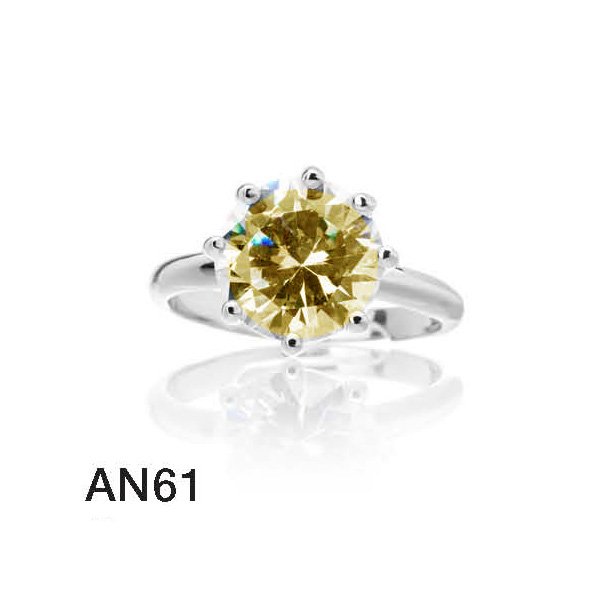 Anello Argento 925 con Zircone Colore Ambra - immagine 4